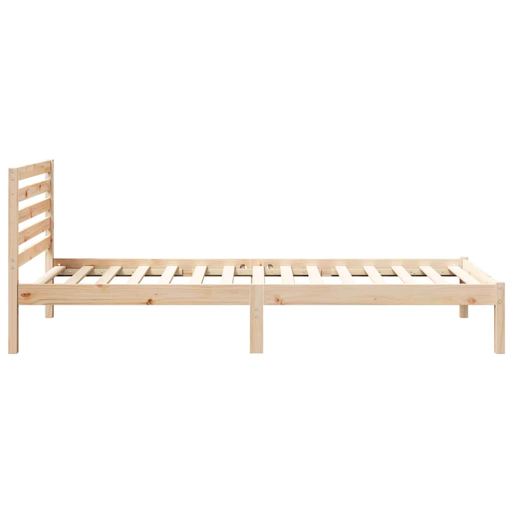 Bettrahmen mit Kopfteil Braun 80 x 210 cm Massives Kiefernholz
