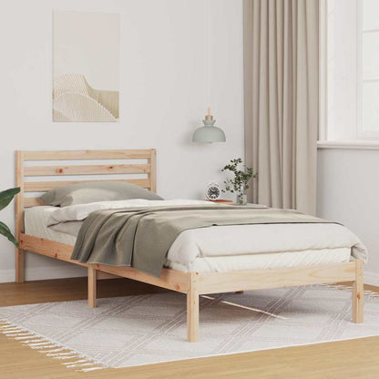 Bettrahmen mit Kopfteil Braun 100 x 210 cm Massives Kiefernholz