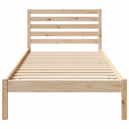 Bettrahmen mit Kopfteil Braun 100 x 210 cm Massives Kiefernholz