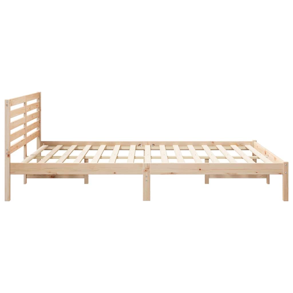 Bettrahmen mit Kopfteil Braun 160 x 210 cm Massives Kiefernholz