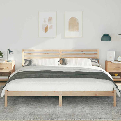 Bettrahmen mit Kopfteil Braun 200 x 210 cm Massives Kiefernholz
