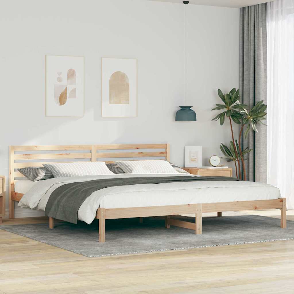 Bettrahmen mit Kopfteil Braun 180 x 220 cm Massives Kiefernholz
