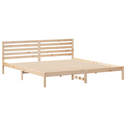 Bettrahmen mit Kopfteil Braun 200 x 220 cm Massives Kiefernholz