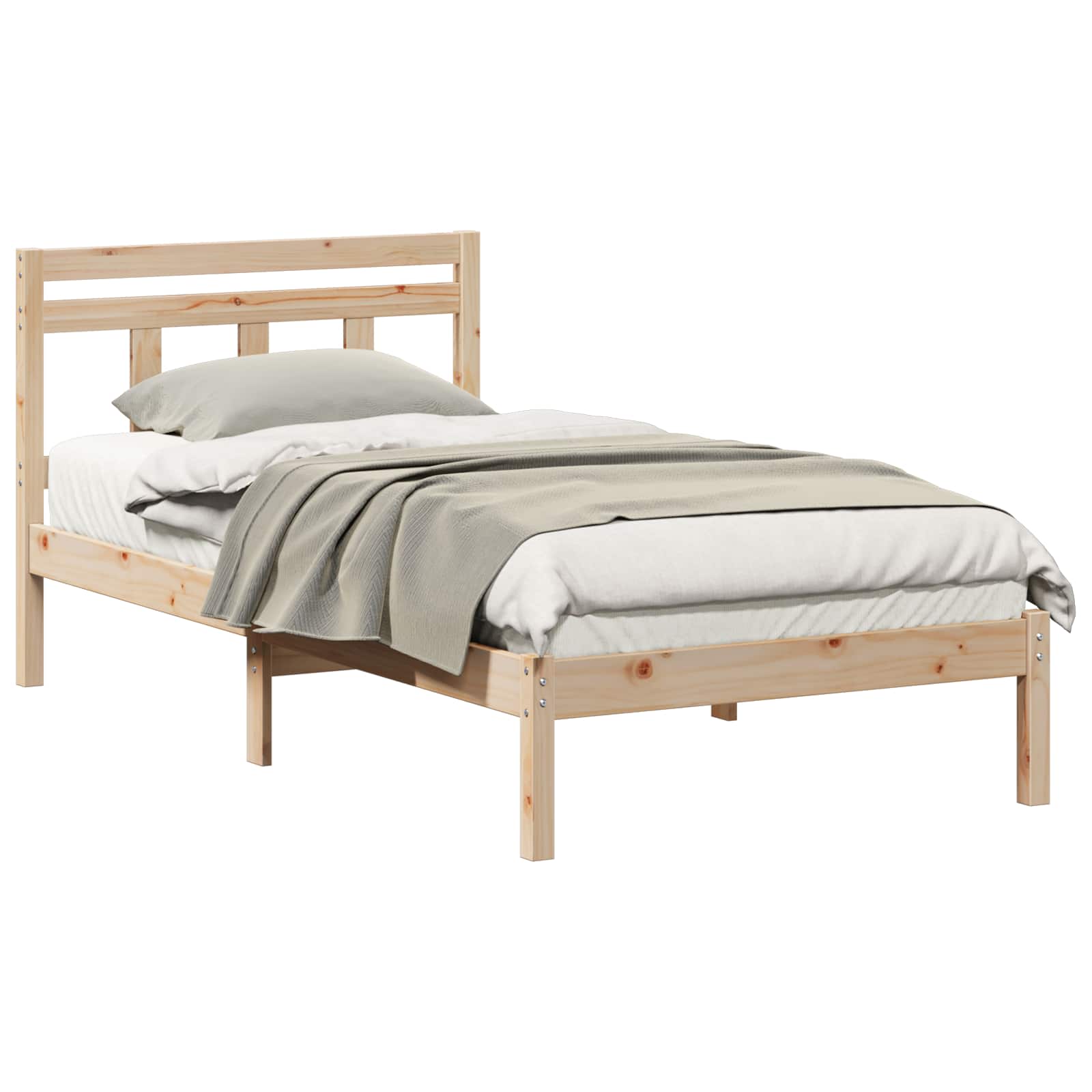 Bettrahmen Braun 90 x 190 cm Massives Kiefernholz