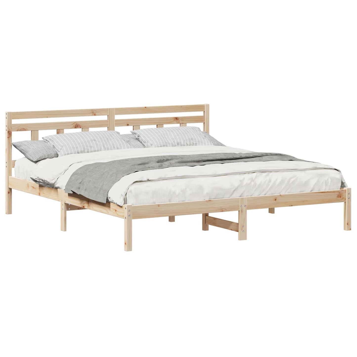 Bettrahmen Braun 200 x 200 cm Massives Kiefernholz