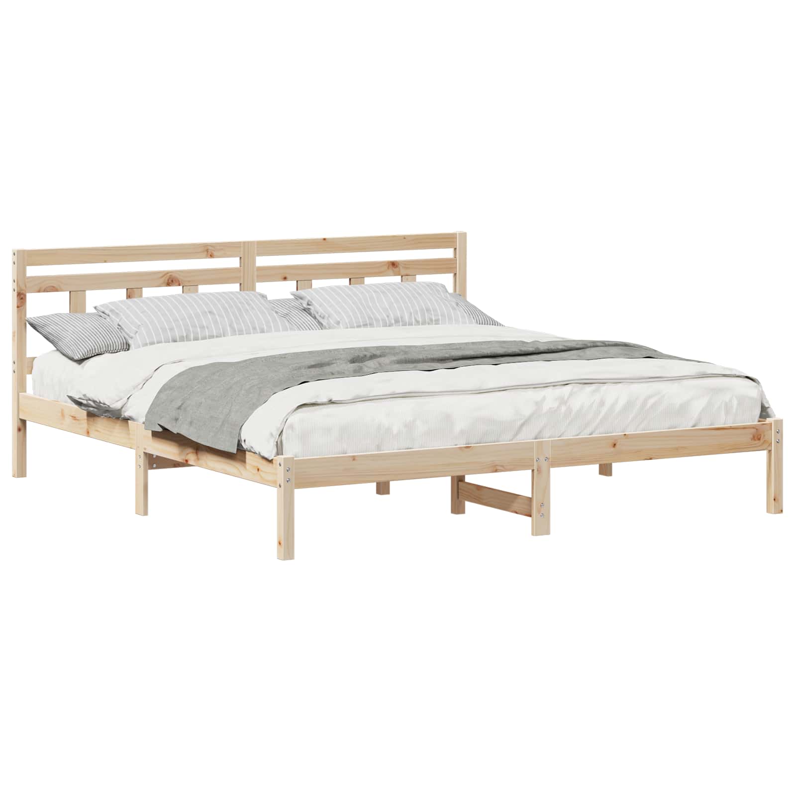 Bettrahmen Braun 200 x 200 cm Massives Kiefernholz