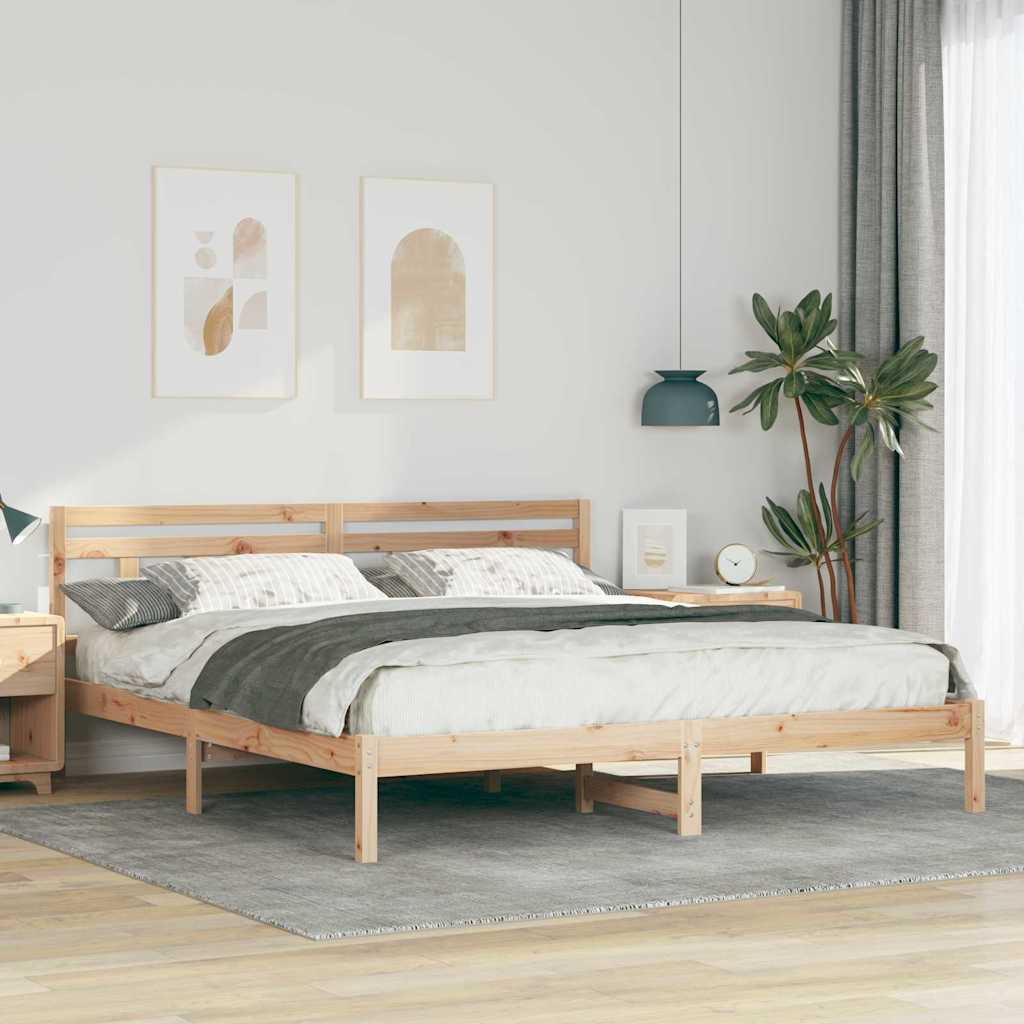 Bettrahmen Braun 180 x 200 cm Massives Kiefernholz