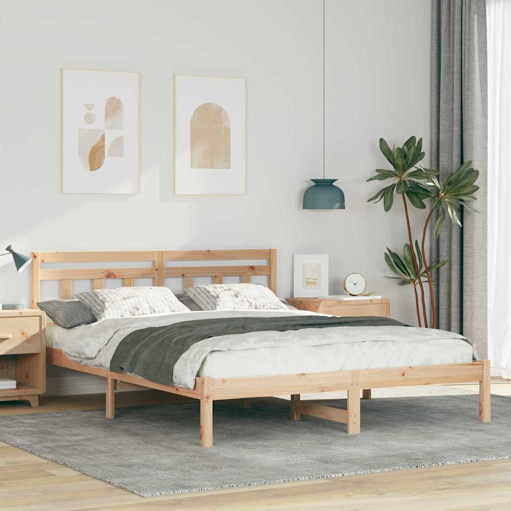 Bettrahmen Braun 160 x 200 cm Massives Kiefernholz
