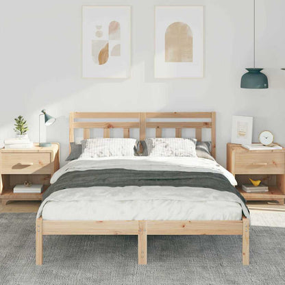 Bettrahmen Braun 140 x 190 cm Massives Kiefernholz