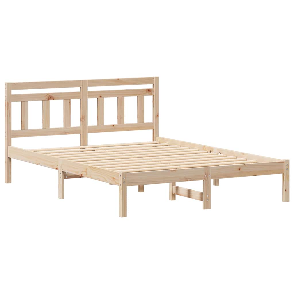 Bettrahmen Braun 140 x 190 cm Massives Kiefernholz