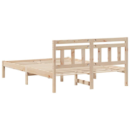 Bettrahmen Braun 140 x 190 cm Massives Kiefernholz