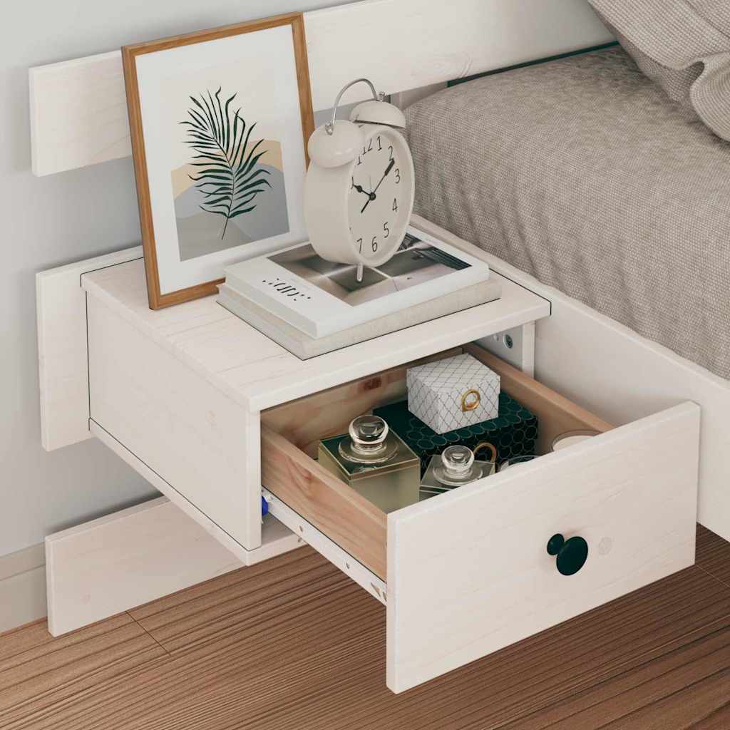 Bettgestell mit Kopfteil Weiß 90 x 190 cm Massivholz Kiefer