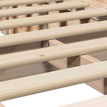 Bettrahmen Wachsbraun 75 x 190 cm Massives Kiefernholz