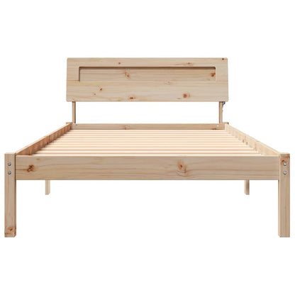 Bettrahmen mit Kopfteil Braun 90 x 200 cm Massives Kiefernholz