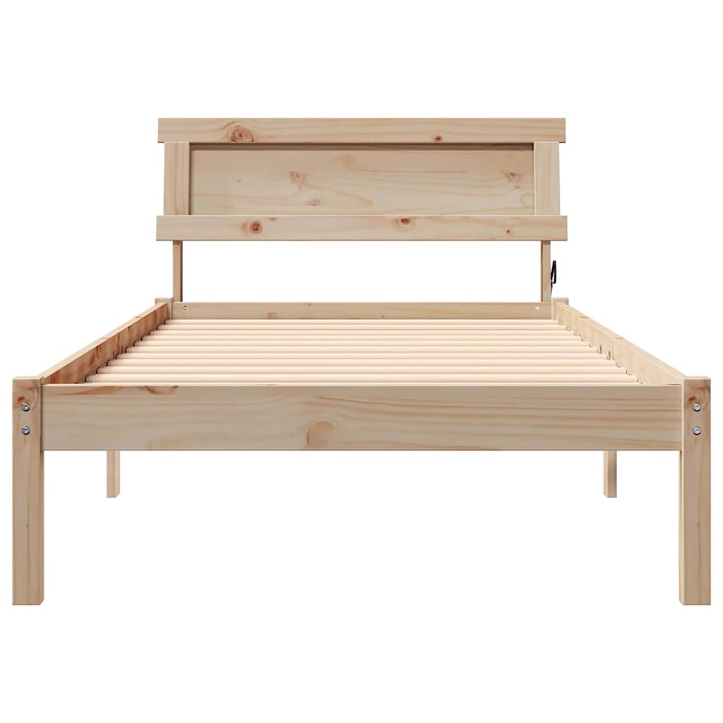 Bettrahmen mit Kopfteil Braun 80 x 200 cm Massives Kiefernholz