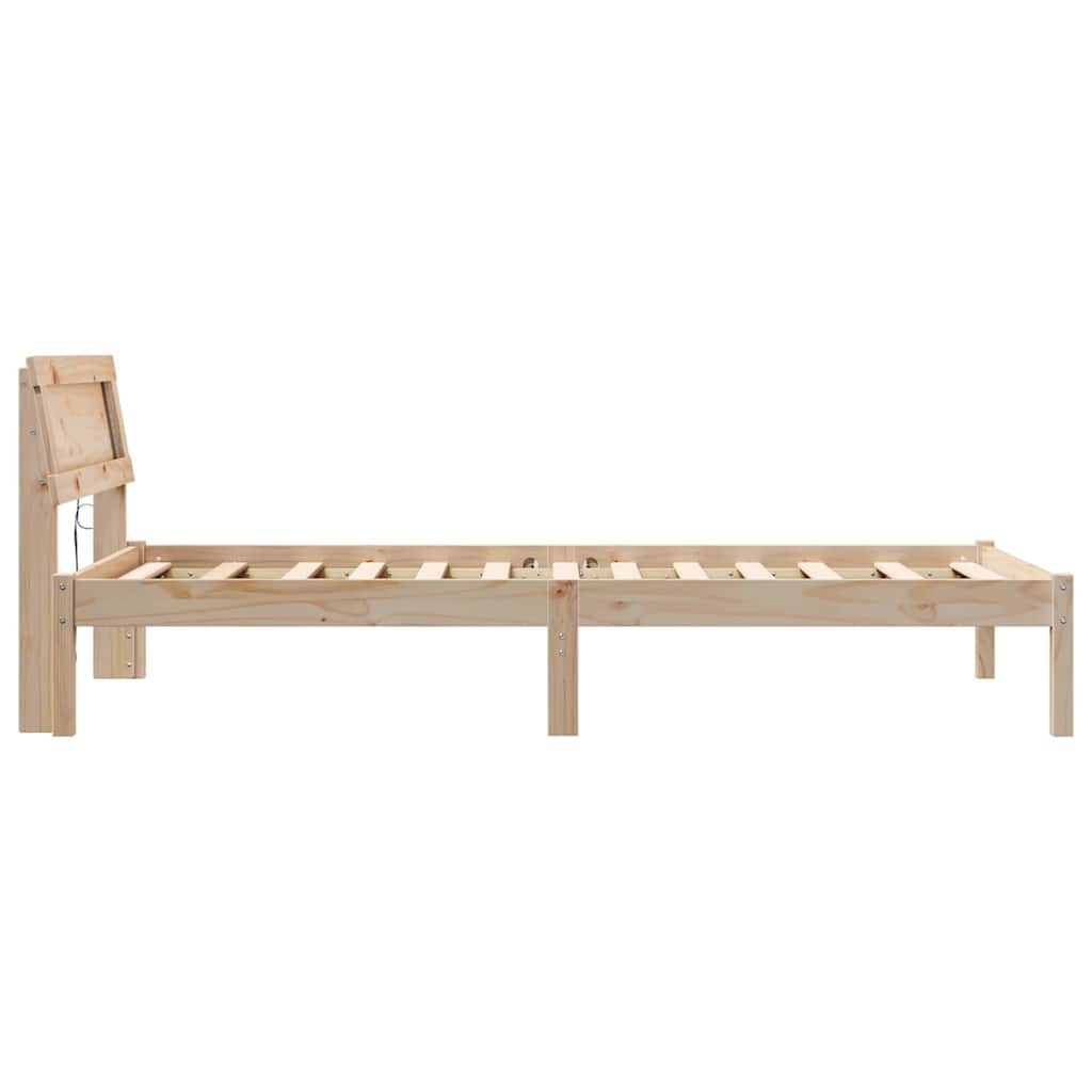 Bettrahmen mit Kopfteil Braun 80 x 200 cm Massives Kiefernholz