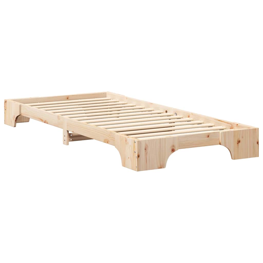 Bettrahmen Braun 90 x 210 cm Massives Kiefernholz
