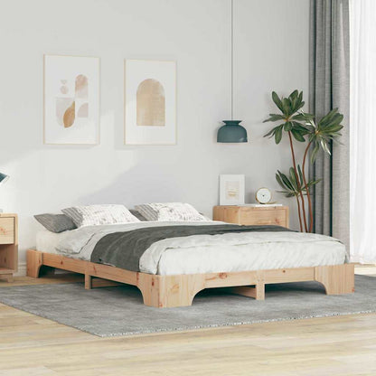 Bettrahmen Braun 140 x 210 cm Massives Kiefernholz