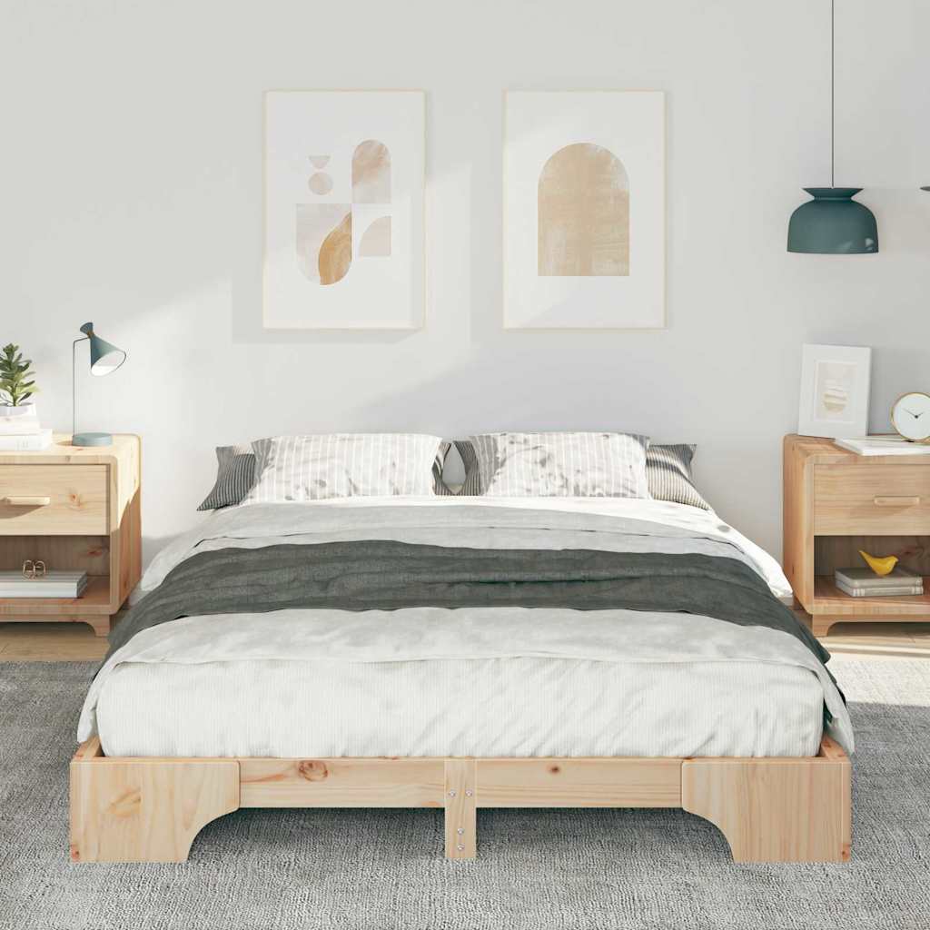 Bettrahmen Braun 140 x 210 cm Massives Kiefernholz