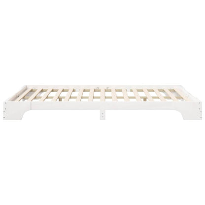 Bettrahmen Weiß 140 x 210 cm Massives Kiefernholz