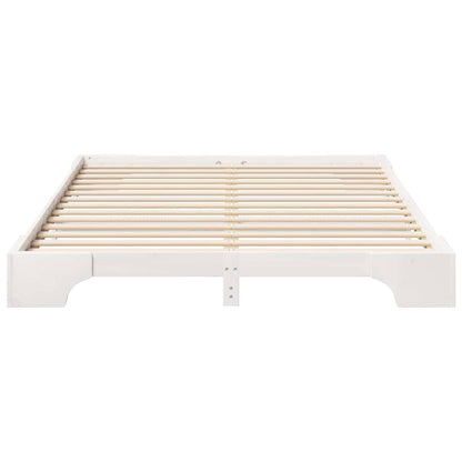 Bettrahmen Weiß 160 x 210 cm Massives Kiefernholz