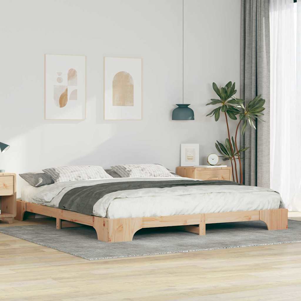 Bettrahmen Braun 180 x 210 cm Massives Kiefernholz