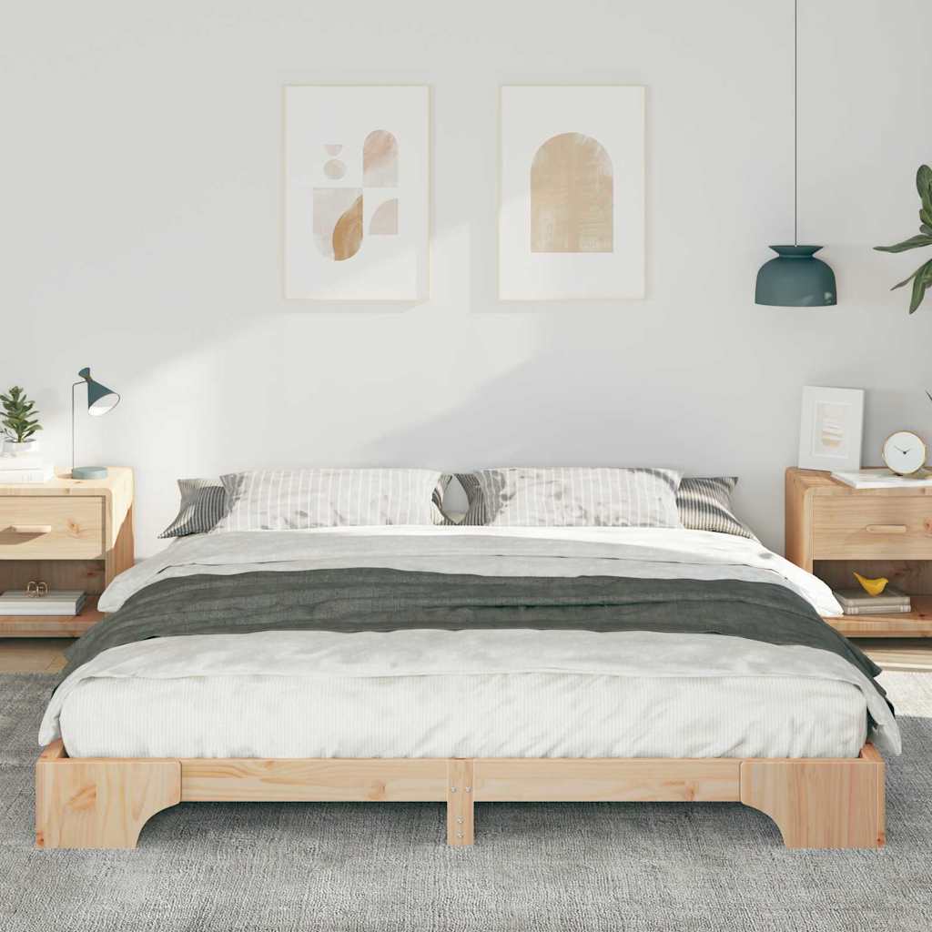 Bettrahmen Braun 180 x 210 cm Massives Kiefernholz