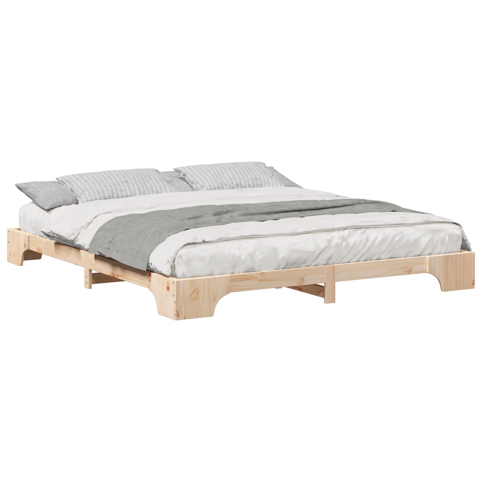 Bettrahmen Braun 180 x 210 cm Massives Kiefernholz