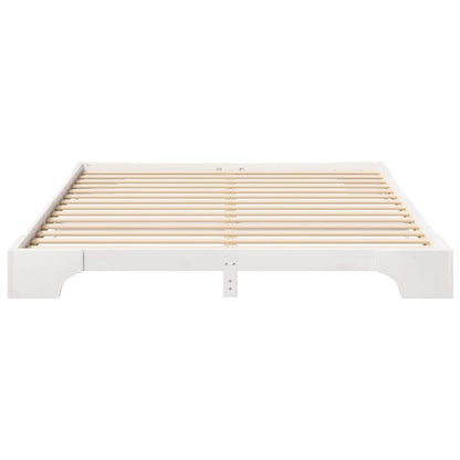 Bettrahmen Weiß 180 x 210 cm Massives Kiefernholz