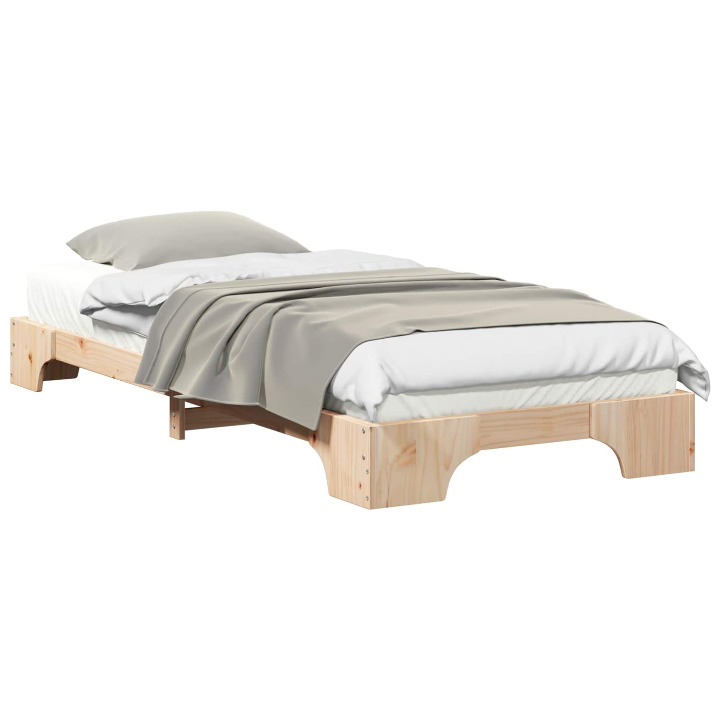 Bettrahmen Braun 100 x 220 cm Massives Kiefernholz
