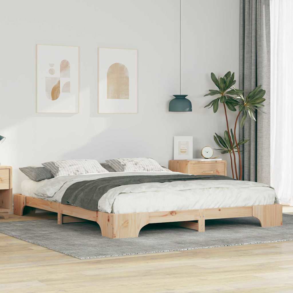 Bettrahmen Braun 160 x 220 cm Massives Kiefernholz