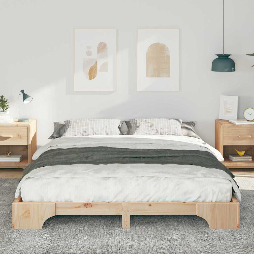 Bettrahmen Braun 160 x 220 cm Massives Kiefernholz
