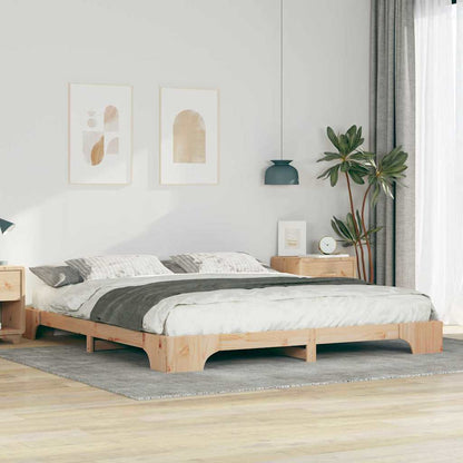 Bettrahmen Braun 200 x 220 cm Massives Kiefernholz