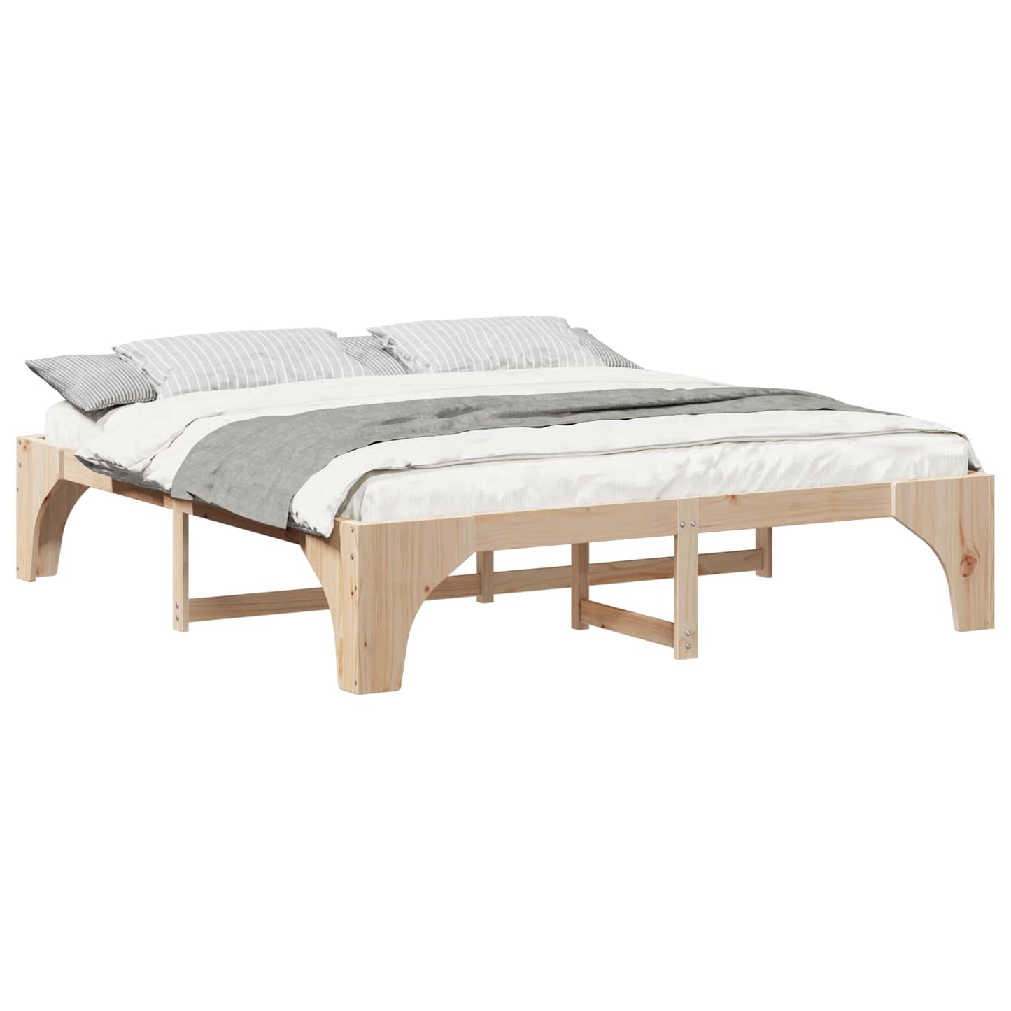 Bettrahmen Braun 200 x 200 cm Massives Kiefernholz