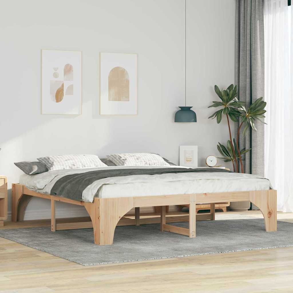 Bettrahmen Braun 180 x 200 cm Massives Kiefernholz