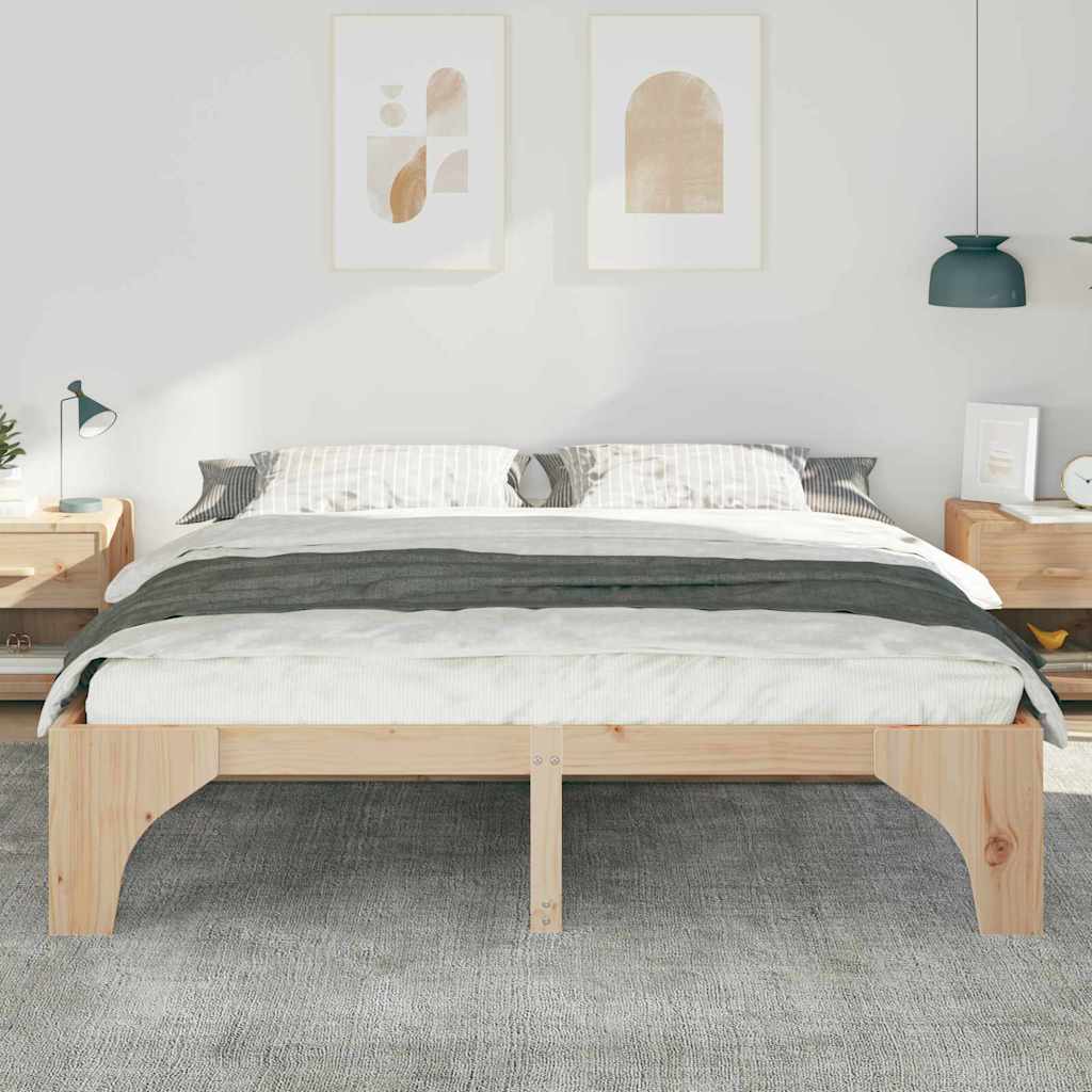 Bettrahmen Braun 180 x 200 cm Massives Kiefernholz