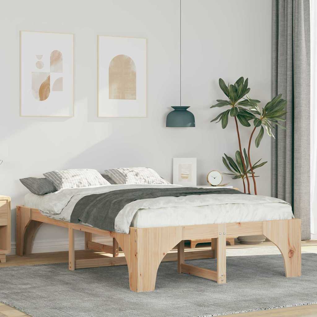 Bettrahmen Braun 120 x 200 cm Massives Kiefernholz