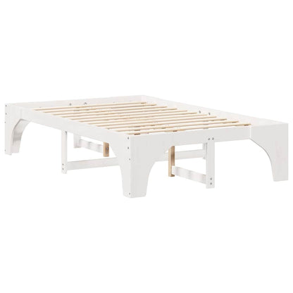 Bettrahmen Weiß 140 x 190 cm Massives Kiefernholz