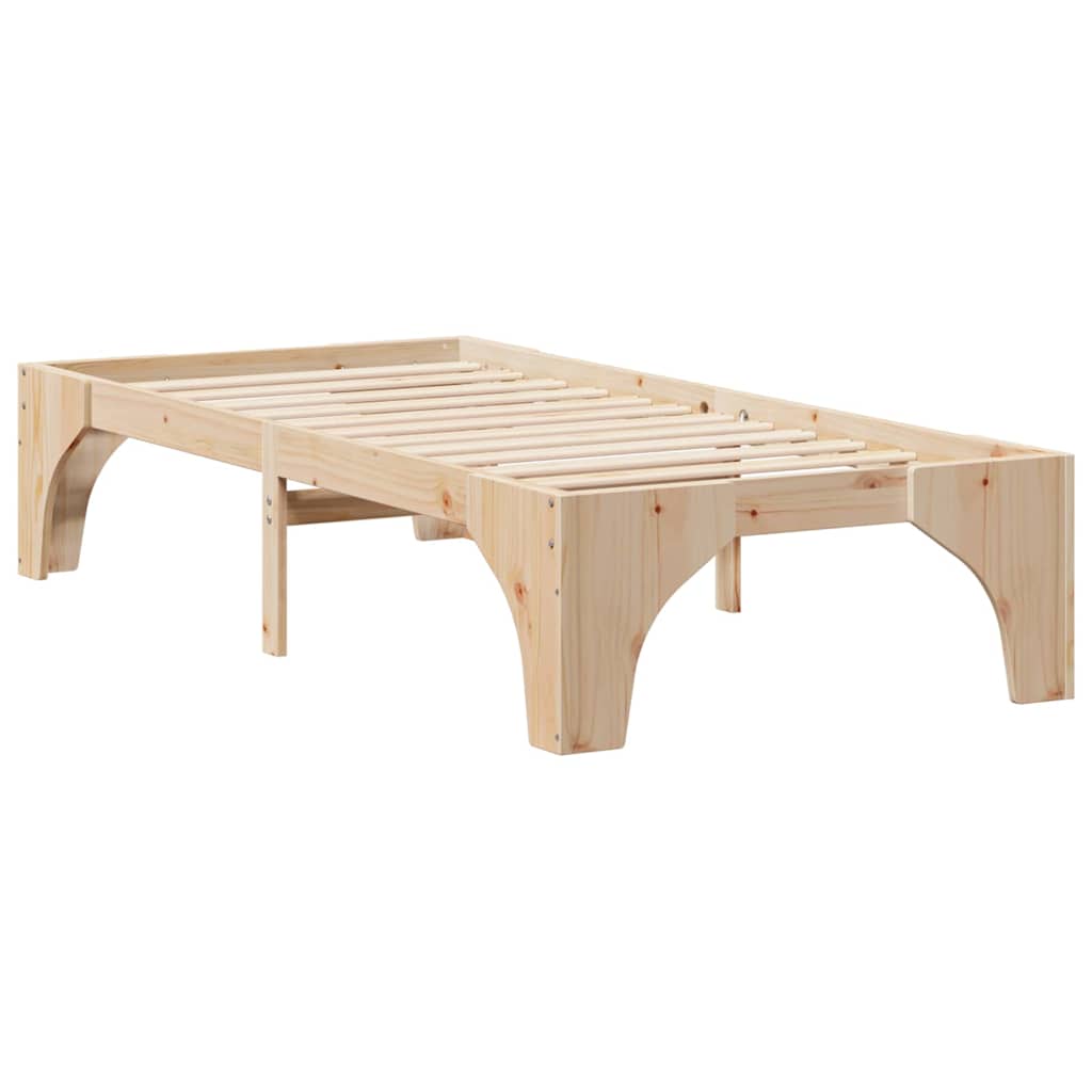 Bettrahmen Braun 75 x 190 cm Massives Kiefernholz