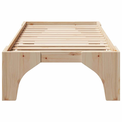 Bettrahmen Braun 75 x 190 cm Massives Kiefernholz