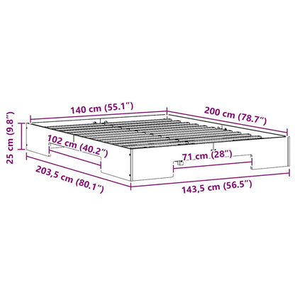 Bettgestell Braun 140 x 200 cm