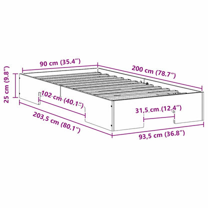 Bettgestell Braun 90 x 200 cm