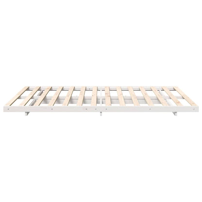 Bettrahmen Weiß 140 x 210 cm Massives Kiefernholz