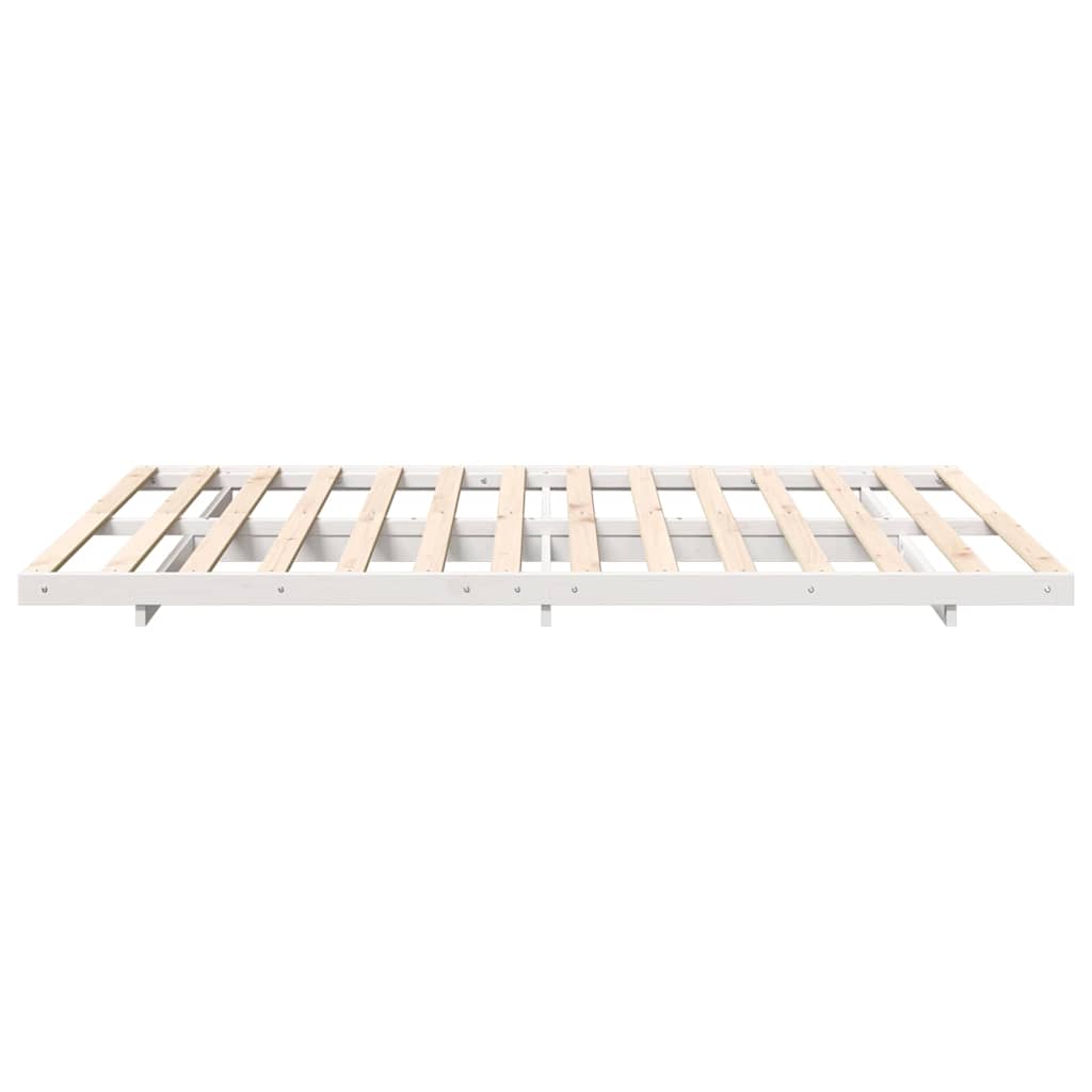 Bettrahmen Weiß 160 x 210 cm Massives Kiefernholz