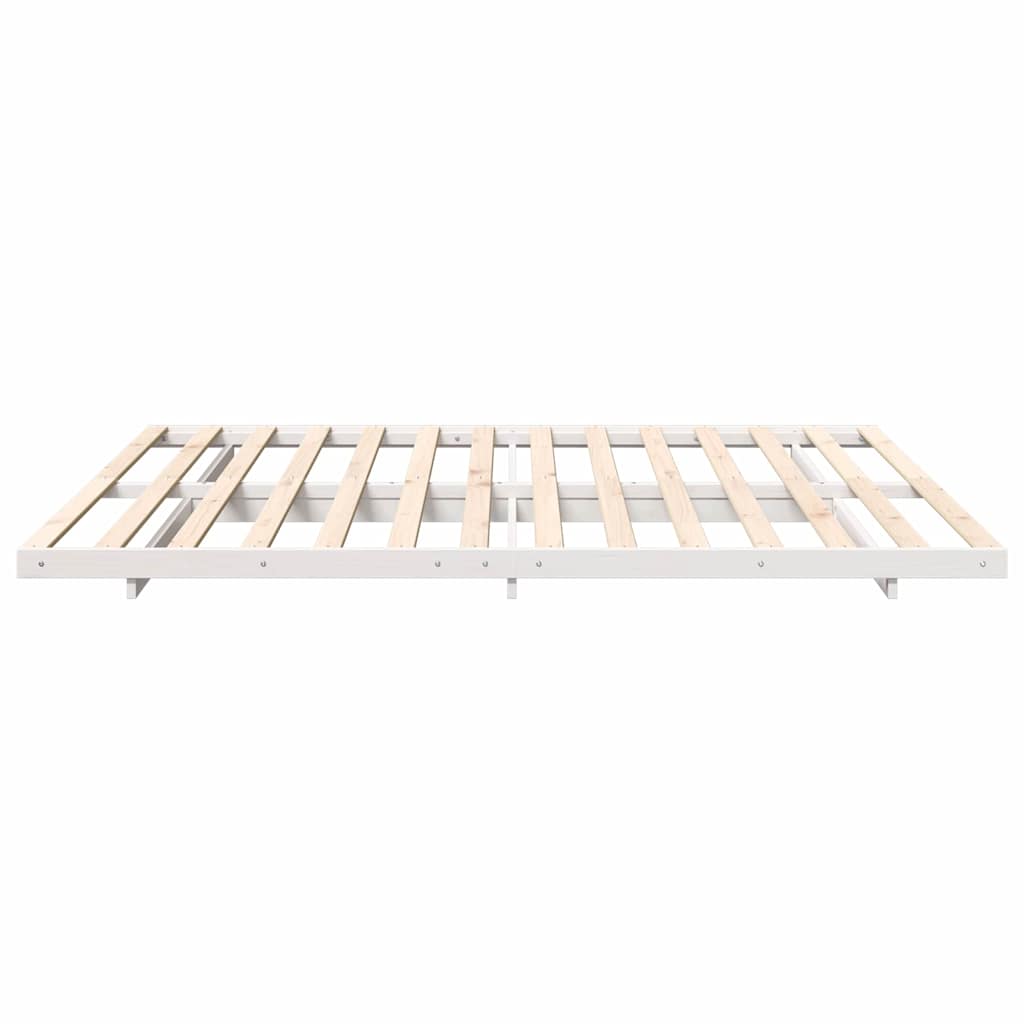 Bettrahmen Weiß 180 x 210 cm Massives Kiefernholz