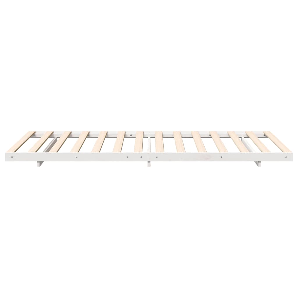 Bettrahmen Weiß 90 x 220 cm Massives Kiefernholz