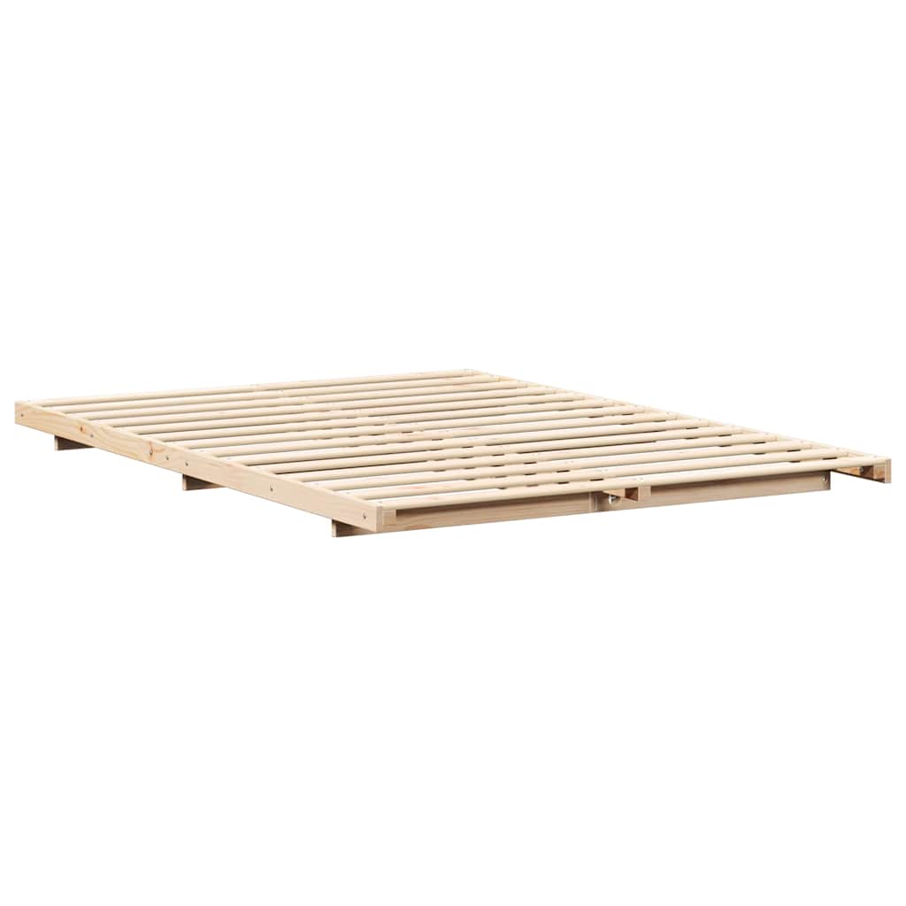 Bettrahmen Braun 140 x 220 cm Massives Kiefernholz