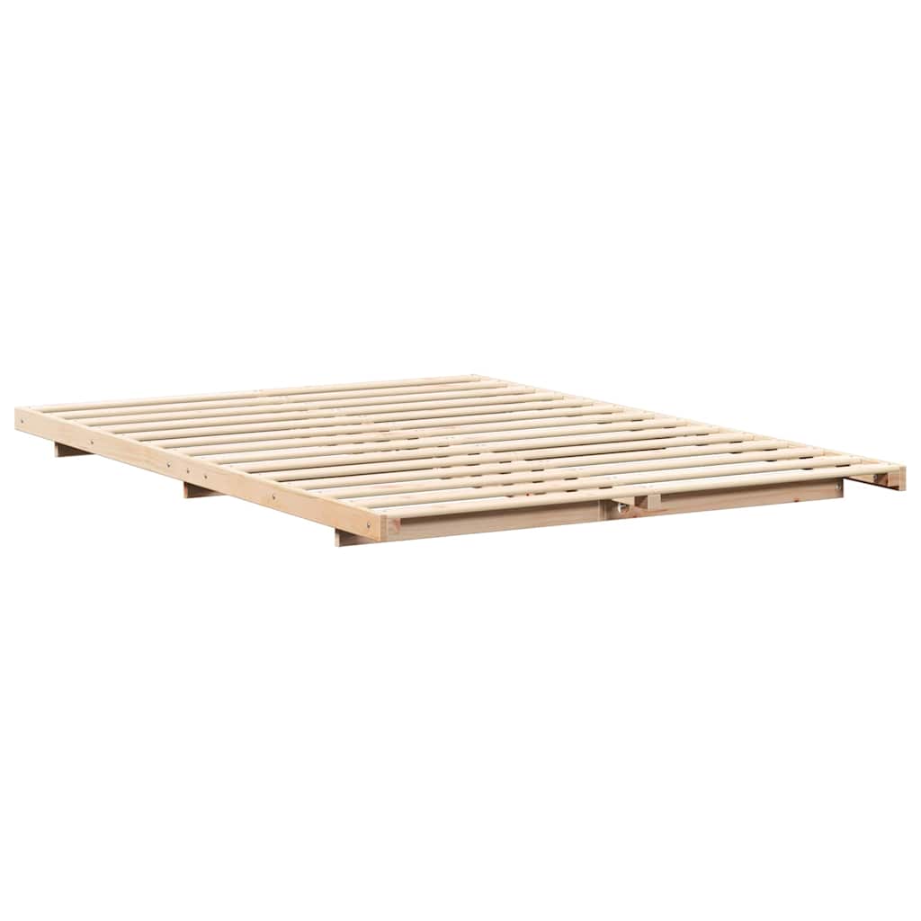 Bettrahmen Braun 140 x 220 cm Massives Kiefernholz