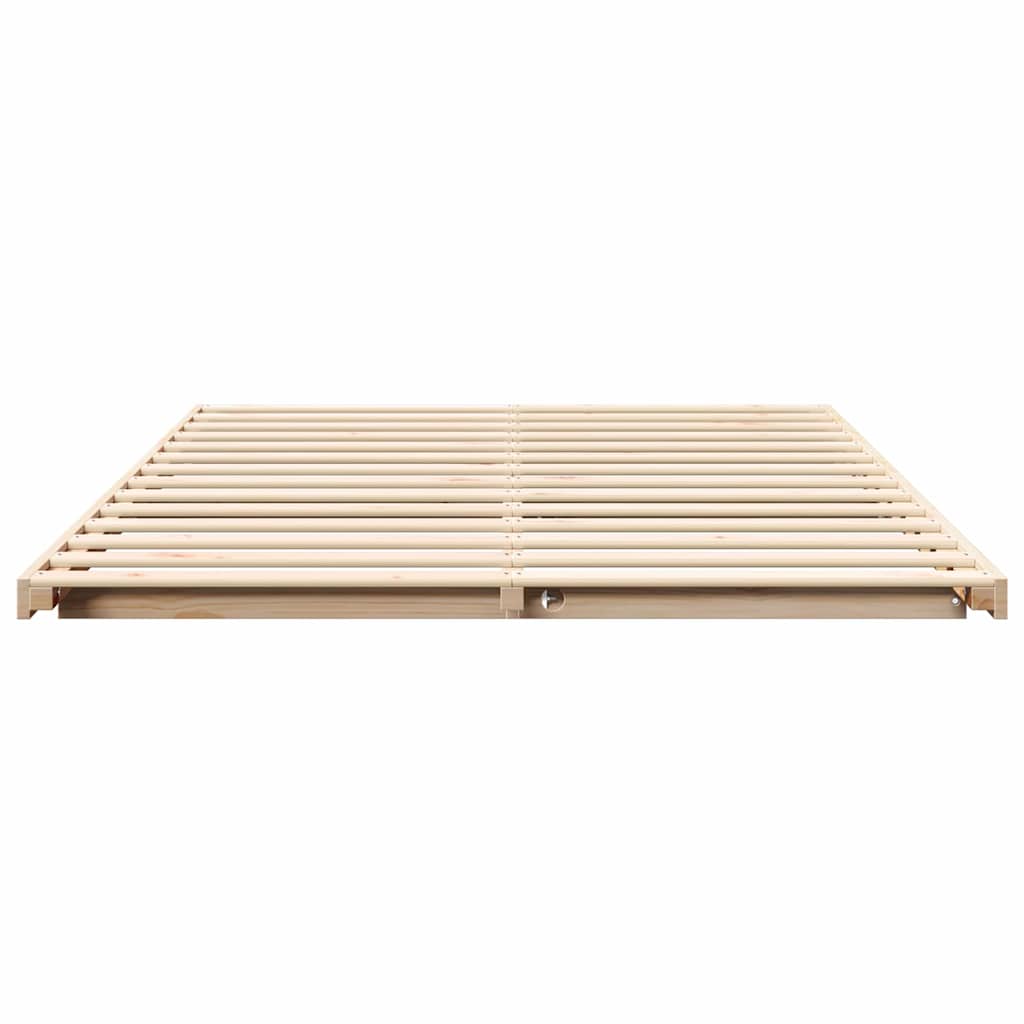 Bettrahmen Braun 140 x 220 cm Massives Kiefernholz