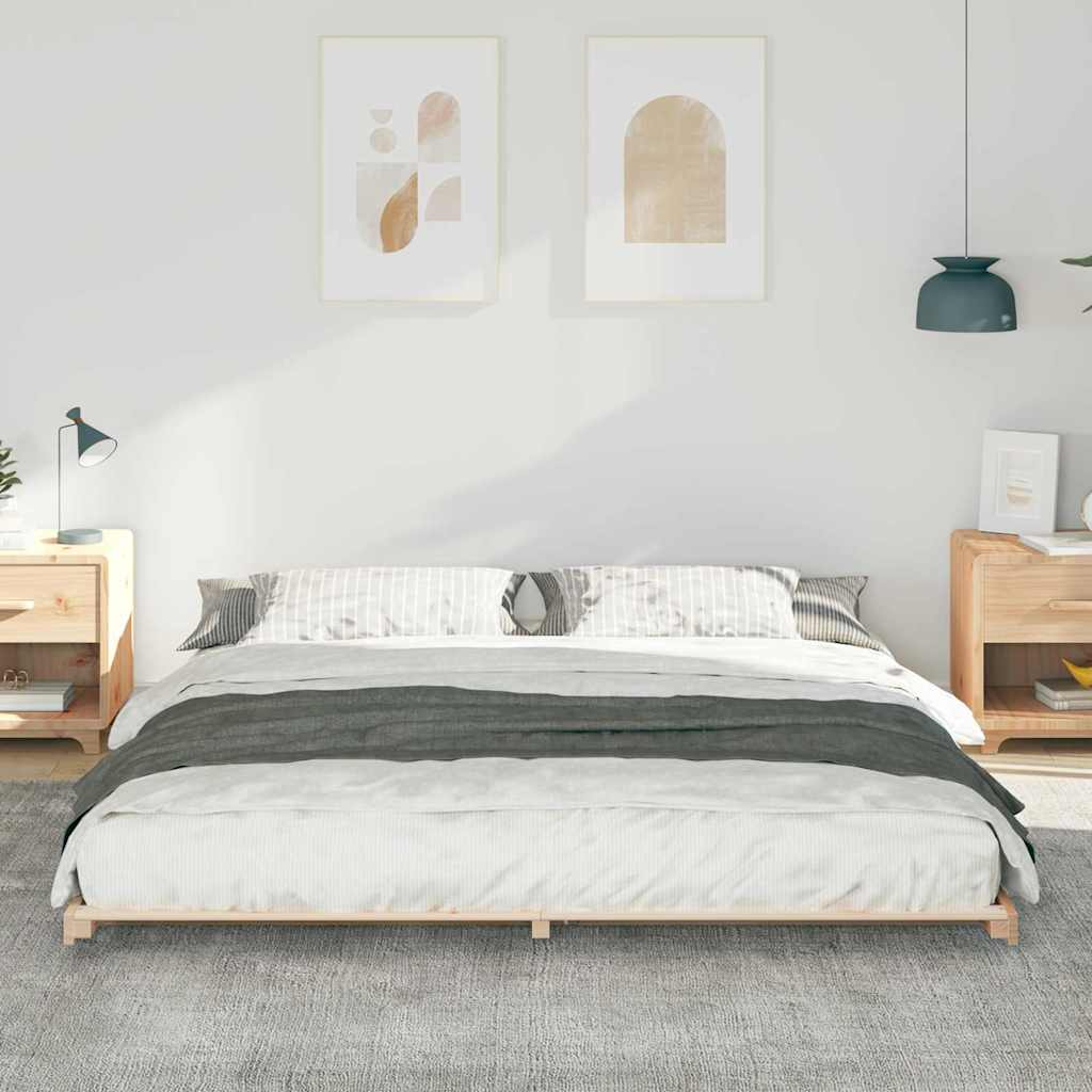 Bettrahmen Braun 200 x 220 cm Massives Kiefernholz